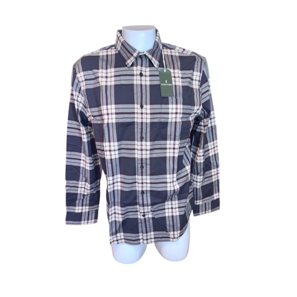 Men's Mutual Weave Plaid Shirt XL Blue